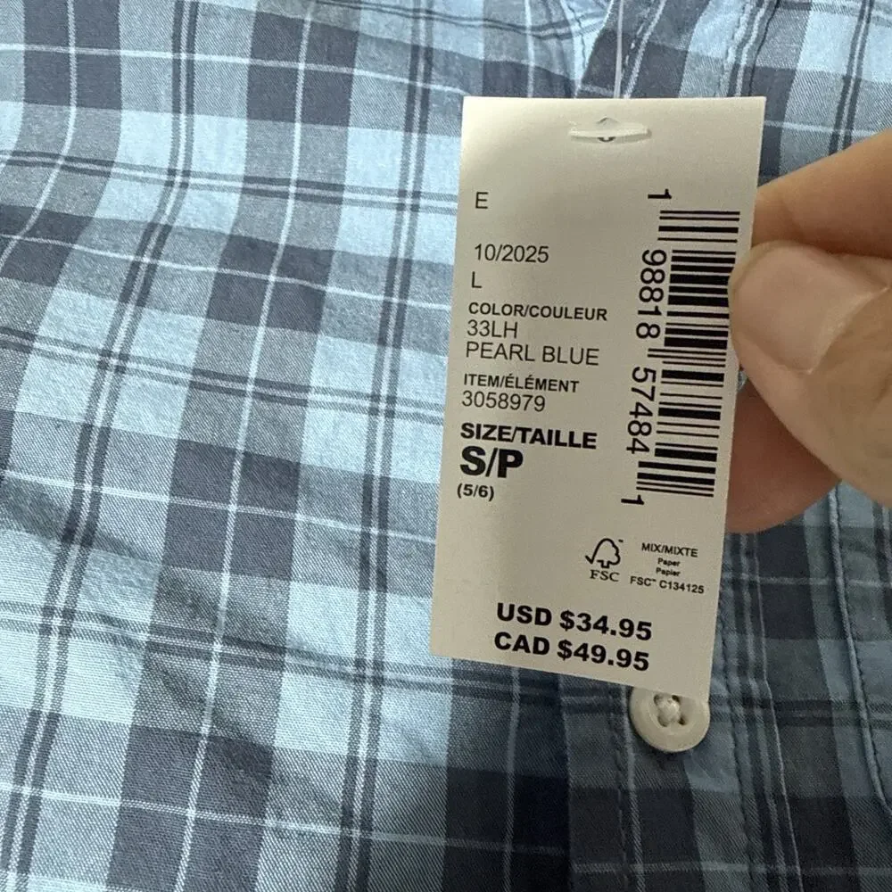 Children’s Place Boys Button Down, Blue, Small